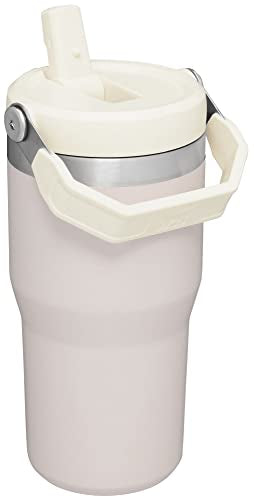 Stanley IceFlow Stainless Steel Tumbler with Straw - Vacuum Insulated Water Bottle for Home, Office or Car Reusable Cup Leak Resistant Flip Cold 12 Hours Iced 2 Days (Rose Quartz)