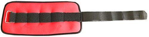 Signature Fitness Fully Adjustable Ankle Wrist Arm Leg Weights, 5 lbs each (10-lb pair), Red