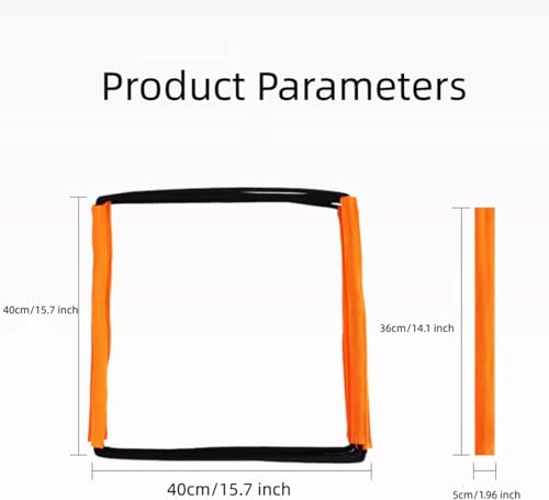 AiZicheng Agility Ladder, Agility Training Equipment, Soccer Speed Ladder, Football Footwork Ladder, Workout Ladder for Kid Adult, Foldable&Unwinding&Carrying Bag (Orange (10 Squares))
