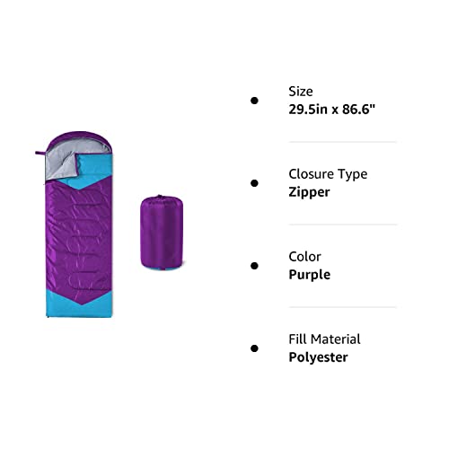 oaskys Camping Sleeping Bag - 3 Season Warm & Cool Weather - Summer Spring Fall Lightweight Waterproof for Adults Kids - Camping Gear Equipment, Traveling, and Outdoors