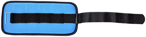 Signature Fitness Fully Adjustable Ankle Wrist Arm Leg Weights, 2 lbs each (4-lb pair), Blue