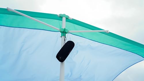 ShoreShade Sail (Coral Red), Best Beach Shade, Lightweight, Easy to Use, Sets up in 1 Minute, Cup Holders & Towel Hooks