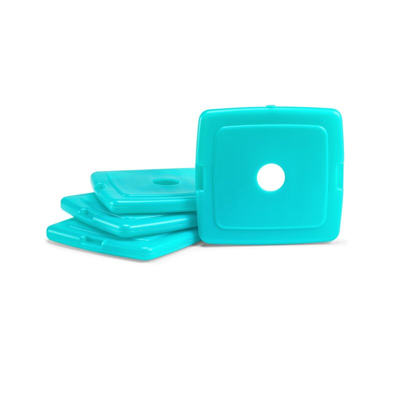 Cool Coolers by Fit + Fresh, Reusable & Long-Lasting Slim Ice Packs, Cold Packs for Lunch Boxes, Ice Packs for Lunch Bags, Green 8 Pack