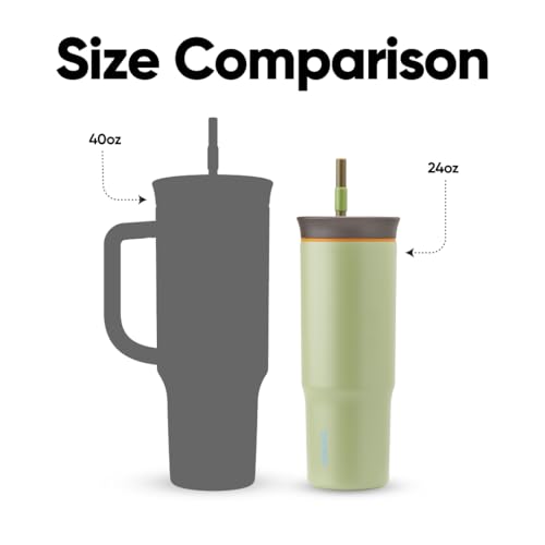 Owala Stainless Steel Triple Layer Insulated Travel Tumbler with Spill Resistant Lid, Straw, and Carry Handle, BPA Free, 40 oz, Dark Blue (Saltwater Starfish)