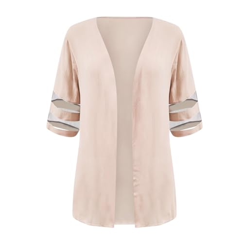 ZCVBOCZ Womens Kimonos for Summer Casual Elbow Sleeve Cardigan Plus Size Open Front Shirts Lightweight Loose Beach Cover Ups