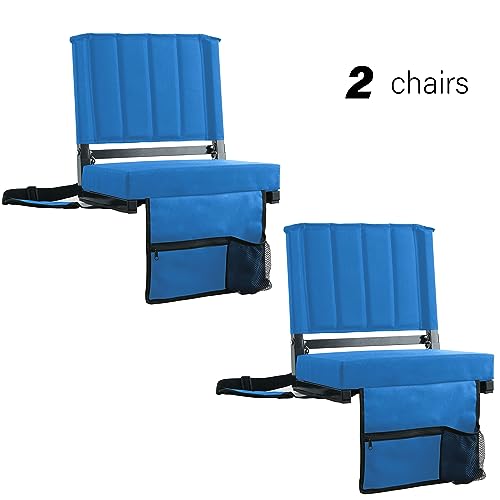 SPORT BEATS Stadium Seat for Bleachers with Back Support and Cushion Includes Shoulder Strap and Cup Holder