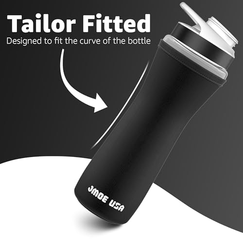 Jmoe USA 22oz Sleeve for Cirkul Water Bottle | Fits 22 oz Plastic and Stainless Steel Bottles | Neoprene Sweat Absorbing Material | Fitted Design | 2-Pack | Insulated Cover (Black)