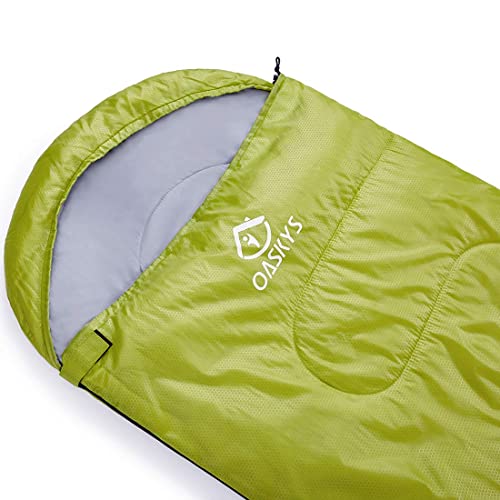 oaskys Camping Sleeping Bag - 3 Season Warm & Cool Weather - Summer Spring Fall Lightweight Waterproof for Adults Kids - Camping Gear Equipment, Traveling, and Outdoors