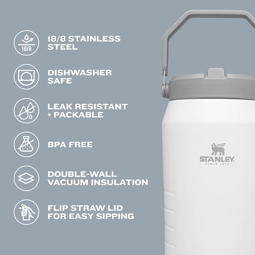 Stanley IceFlow Stainless Steel Tumbler - Vacuum Insulated Water Bottle for Home, Office or Car Reusable Cup with Straw Leak Resistant Flip Cold for 12 Hours or Iced for 2 Days, Azure, 64OZ