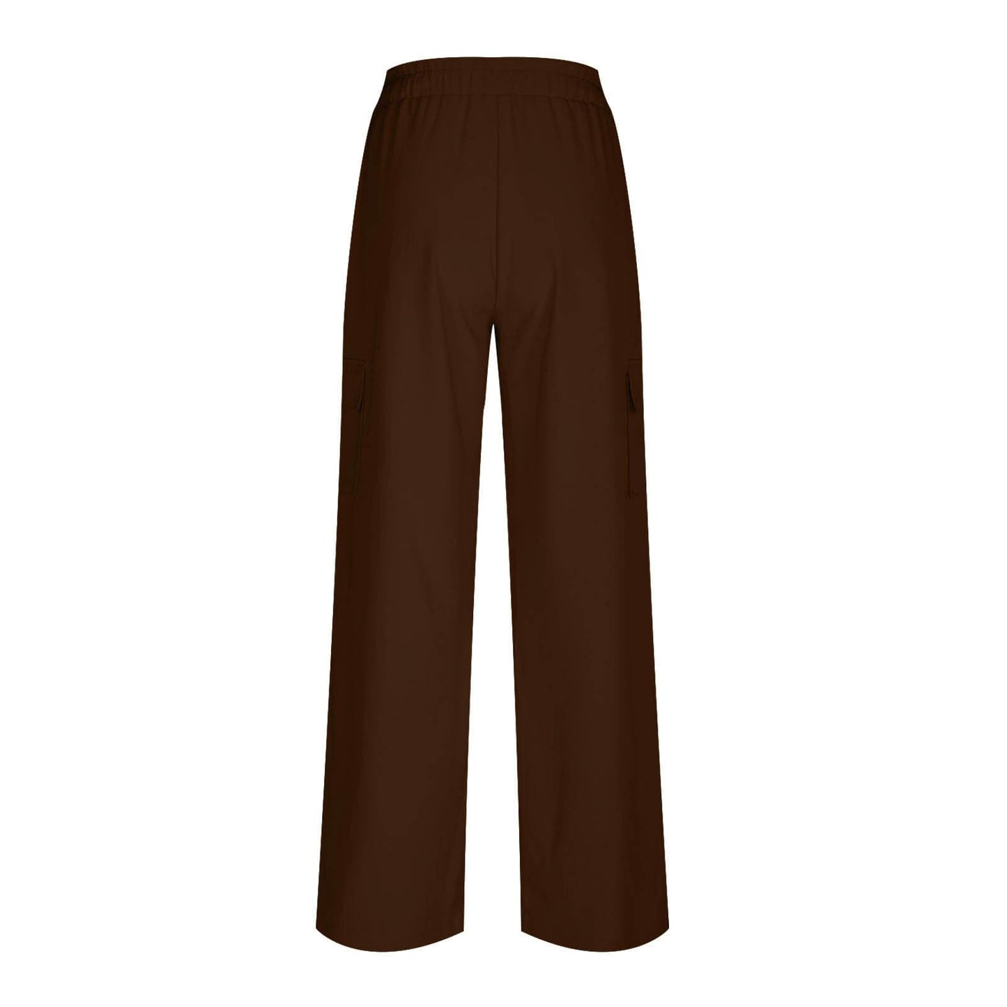Turilly Women's Pants Baggy Loose Wide Leg Comfy Soft Pants Casual Drawstring Elastic Waisted Work Pants with Side Pockets Brown