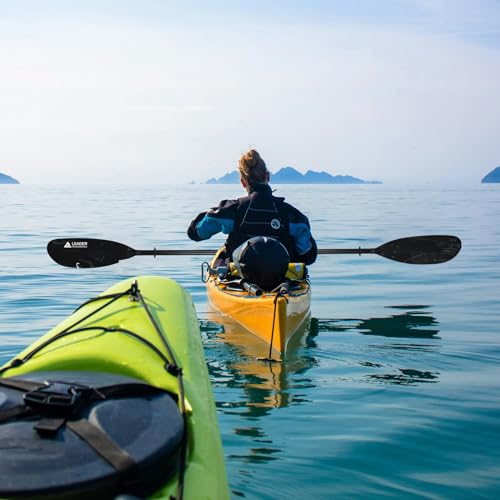 Leader Accessories Adjustable Kayak Paddle 90-98 inches/230-250cm Aluminum Alloy Shaft for Kayaking Boating Canoeing with Paddle Leash (Black, Aluminum Shaft)
