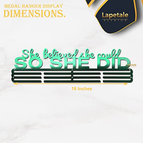 Lapetale Fashion Medal Hanger Holder Display Wall Rack Frame Shelf in 16" long-Medal Hanger Awards Ribbon Cheer,gymnastics,soccer,softball Holder Display Custom Rack for Sports Medals Easy to Install