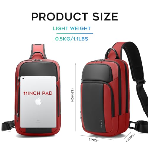BANGE Sling Bag, Large Men's Cross Body bags, Men's Shoulder Bags for Work, Walking, Travel, Hiking…