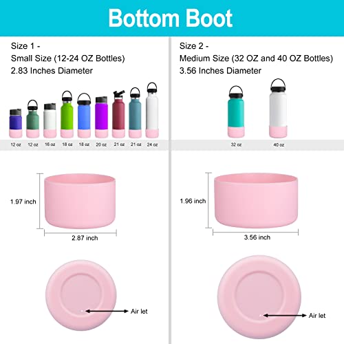Boot for Hydro Flask 12-24 OZ Water Bottle/Stanley cup, Bottom Boots for Hydroflask Sports Water Bottles, Silicone Bottom Cover Sleeve (Light Pink, Fits Stanley Cups + Hydro 12-24 oz)