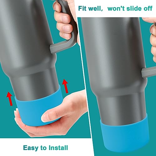 Silicone Cup Boot for 12oz - 40 oz Hydroflask &Stanley 40oz Protective Cup Bottom Sleeve Cover Compatible with Stanley Cup Accessories for All Water Bottles Bottom Diameter of 2.84-3in