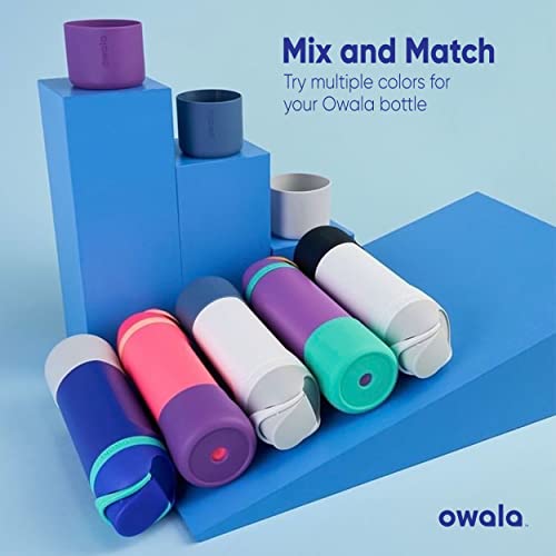 Owala Silicone Water Bottle Boot, Anti-Slip Protective Sleeve for Water Bottle, Protects FreeSip and Flip Stainless Steel Water Bottles, 40 Oz, Black