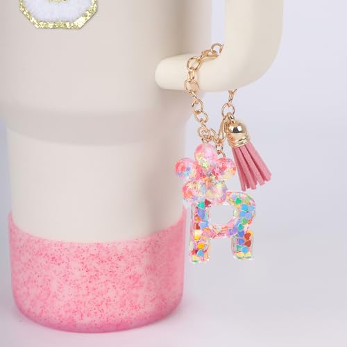 LA KEN DU Use for Stanley Cup Accessories Charms 40oz 30oz,Compatible with Stanley Cup Letter Charms for Handle Silicone Boot,Straw Cover Topper & Sticker(R)