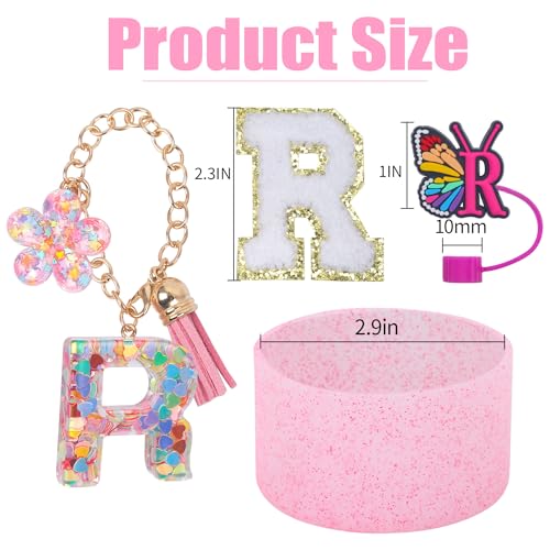 LA KEN DU Use for Stanley Cup Accessories Charms 40oz 30oz,Compatible with Stanley Cup Letter Charms for Handle Silicone Boot,Straw Cover Topper & Sticker(R)