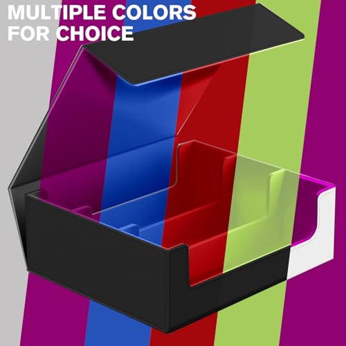 WUTONMU Trading Card Storage Box for MTG Cards, 1800+ PU Leather Card Deck Box, Magnetic Closure Card Deck Case Organizer Box Card Holder Fits for Game Sports Cards