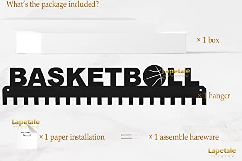 Lapetale Fashion Basketball Medal Hanger Display Medal Holder Hanger Display Rack,Easy Install Easy to Use,Basketball Medal Display Rack with Updated New,Medal Display Hanger Wall Hanger for Medals