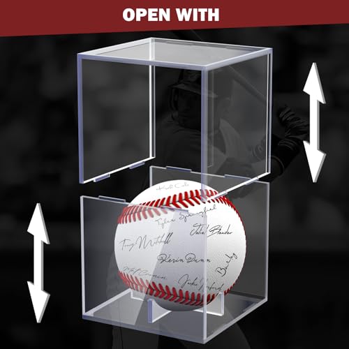 2 Packs Baseball Display Case, Leffis Baseball Holder Display Case, Acrylic UV Protected Baseball Case for Display, Baseball Display Case for Autographed Baseball