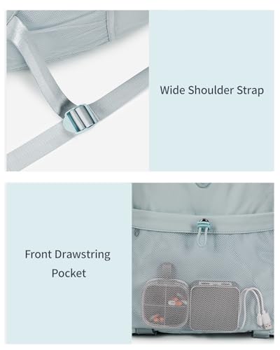 WANDF Drawstring Backpack Sports Gym Bag with Yoga Mat Strap, Water-Resistant String Backpack Cinch Bag with Mesh Pocket for Women Men (Beige, Patent Pending)