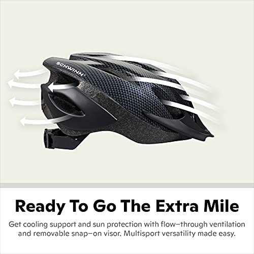 Schwinn Thrasher Bike Helmet for Adult Men Women, Ages 14 and Up with Suggested Fit 58 to 62cm, Non-Lighted, Lightweight with Adjustable Side and Chin Straps, Coral