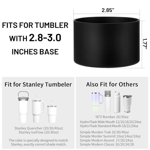 DUNLAGUE 2-Piece Silicone Boot for Stanley Quencher H2.0 20 30, 40oz & IceFlow Flip 20 30oz Tumblers with 3-Piece Straw Cover Cap, Stanley Cup Accessories Set, Lilac