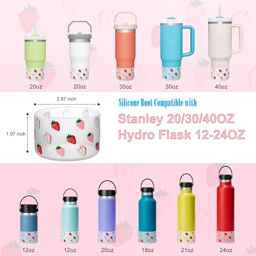 Onlymory Silicone Boots for Stanley Cup 40 30 20 OZ, Protective Bottom Boot for Stanley IceFlow Tumbler, Sleeve Cover Protector for Hydroflask 12-24 oz Sports Bottle Stanley Cup Accessories