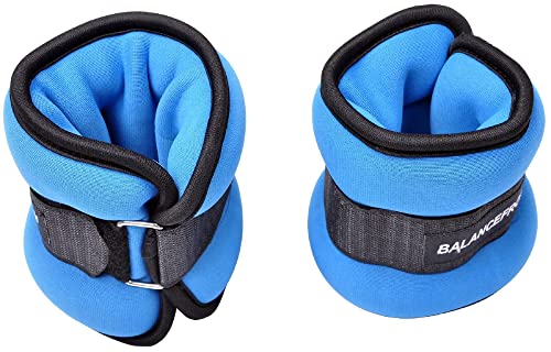 Signature Fitness Fully Adjustable Ankle Wrist Arm Leg Weights, 2 lbs each (4-lb pair), Blue