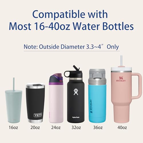 Water Bottle Carrier with Adjustable Strap 30-59", Compatible with Stanley 40/30 oz Tumbler, Owala Water Bottle, Hydroflask, YETI and More, Water Bottle Holder for Stanley Cup Accessories, Clouds