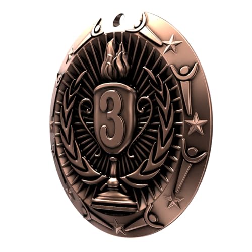 Decade Awards' 3rd Place Bronze Medal - Large Metal Award Medals with Stars & Stripes American Flag V Neck Ribbon - Perfect for School Competitions, Coaches, Students, Athletes & Scholars