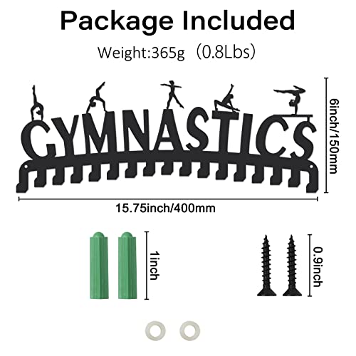 SUPERDANT Gymnastics Medal Hook Sports Medal Holder Display Hanger Rack Metal Wall Mount with 17 Hooks for 60+ Hanging Medal Rack Display Competition Medal Holder Display Wall Hanging