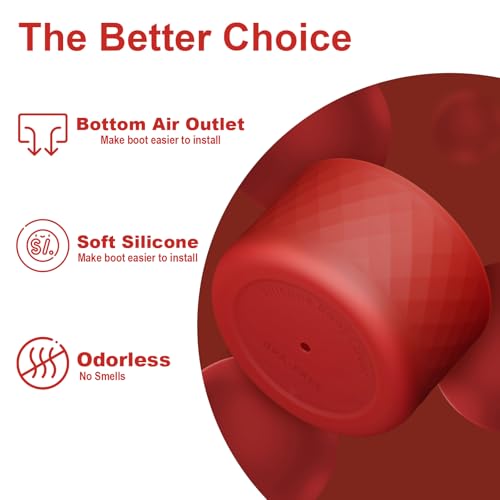 2PCS Silicone Water Bottle Boot for Owala 24 Oz, Anti-Slip Protective Sleeve Bottom Bumper Protector for FreeSip, Twist, and Flip Stainless Steel Water Bottles (Dark Red)