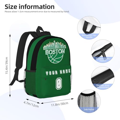 Jvpprds Citys Custom Backpack for Boys Personalized Schoolbag Customized Bag with Name Numbers Fans Gifts