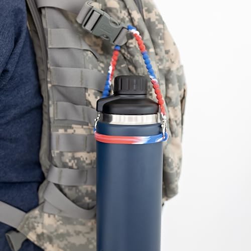 Ryan & Rose Water Bottle Handle - Water Bottle Sling, Carrier, Holder with strap - Soft Durable Silicone - Fits Most 8-40oz Bottles - Compatible Stanley Cup Accessories (Slate)