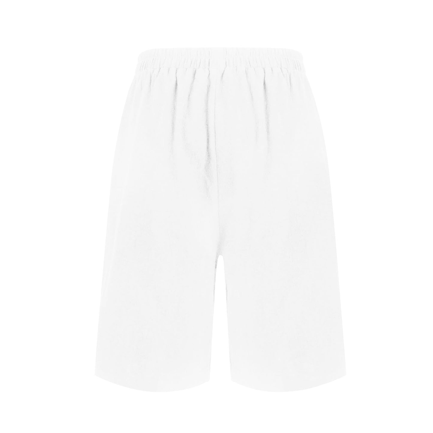 Plus Size Shorts for Women Summer Lounge Bermuda Knee Length Cotton Linen Short Sweatpants Wide Leg High Waisted Loose fit Baggy Elastic Cargo Shorts Ladies Comfy Clothing Trousers(White,X-Large)