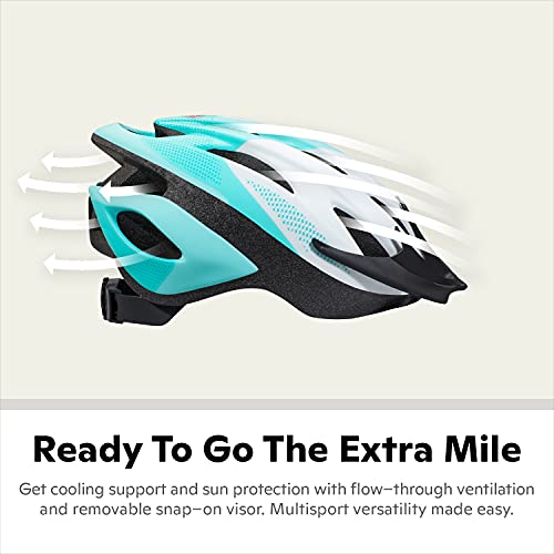 Schwinn Thrasher Bike Helmet for Adult Men Women, Ages 14 and Up with Suggested Fit 58 to 62cm, Non-Lighted, Lightweight with Adjustable Side and Chin Straps, Teal