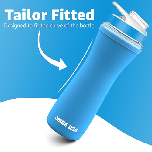 Jmoe USA 22oz Sleeve for Cirkul Water Bottle | Fits 22 oz Plastic and Stainless Steel Bottles | Neoprene Sweat Absorbing Material | Fitted Design | 2-Pack | Insulated Cover (Blue)