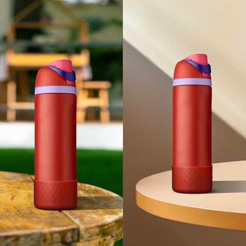 Comheral 2PCS Silicone Water Bottle Boot for Owala 24oz, Anti-Slip Protective Sleeve Bottom Bumper for FreeSip, Twist, and Flip Stainless Steel Bottles, Dishwasher Safe and BPA Free(Brown)