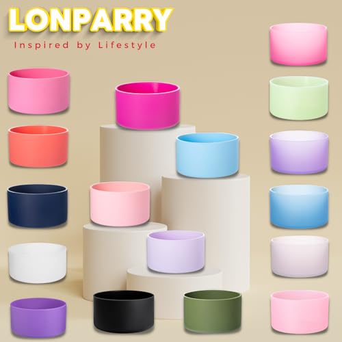 LONPARRY 4-Pack Boot for Tumbler 40 30 oz Bottom Sleeve Protector for Stanley Cup Quencher IceFlow Sleeve for Bottom Anti-Slip Sleeve Clear+Black+Fog+Pink