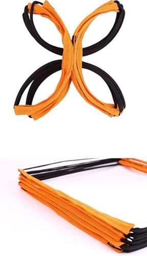 AiZicheng Agility Ladder, Agility Training Equipment, Soccer Speed Ladder, Football Footwork Ladder, Workout Ladder for Kid Adult, Foldable&Unwinding&Carrying Bag (Orange (10 Squares))