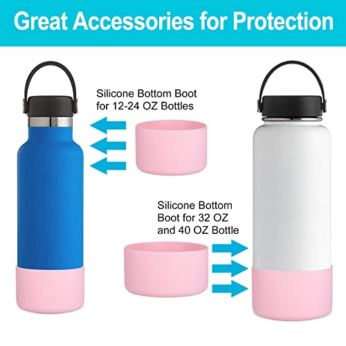 Boot for Hydro Flask 12-24 OZ Water Bottle/Stanley cup, Bottom Boots for Hydroflask Sports Water Bottles, Silicone Bottom Cover Sleeve (Light Pink, Fits Stanley Cups + Hydro 12-24 oz)
