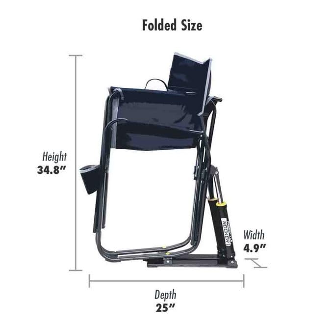 GCI Outdoor Freestyle Rocker Camping Chair | Portable Folding Rocking Chair with Solid, Durable Armrests, Drink Holder & Comfortable Backrest — Indigo Blue
