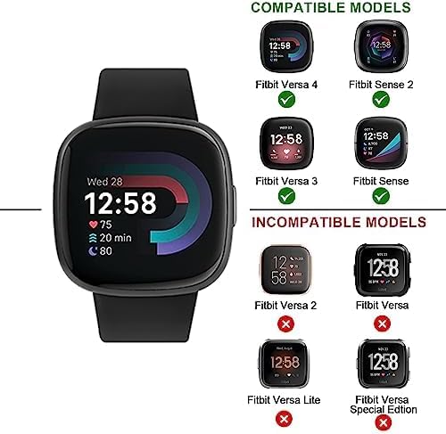 Vancle Bands Compatible with Fitbit Versa 4 / Versa 3 Bands Women Men, Fitbit Sense 2 / Sense Bands, Soft Silicone Replacement Bracelet Strap for Fitbit Versa 4/ Sense 2 Smart Watch (Large, Navy Blue)