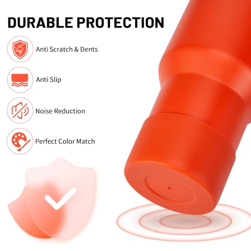 DUNLAGUE 2-Piece Silicone Boot for Stanley Quencher H2.0 20 30, 40oz & IceFlow Flip 20 30oz Tumblers with 3-Piece Straw Cover Cap, Stanley Cup Accessories Set, Tigerlily