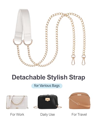 PACKISM Clear Bag for Stadium Events - Fashionable Clear Purse Crossbody for Women Approved, PU & PVC, Adjustable Chain Strap with Tassel, Perfect for Sports & Concerts, Off-White