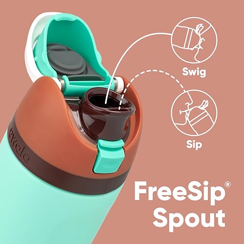 Owala Kids FreeSip 16 oz Insulated Stainless Steel Water Bottles with Straw, Set of 2