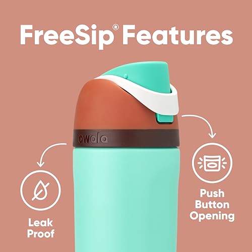 Owala Kids FreeSip 16 oz Insulated Stainless Steel Water Bottles with Straw, Set of 2