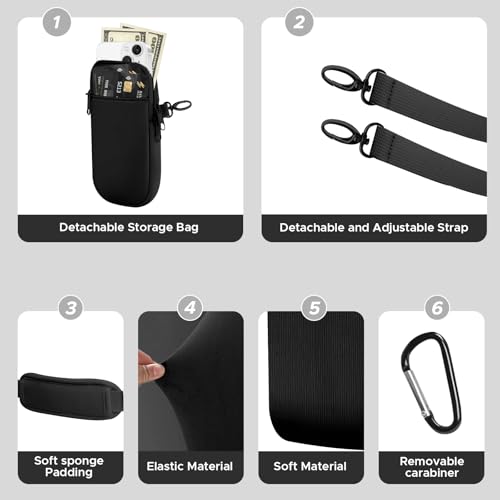 Watter Bottle Carrier Bag with Detachable Pocket Compatible with Stanley& Simple Morden 40oz Tumbler with Handle,Water Cup Holder with Adjustable Shoulder Strap& Carabiner for Stanley Cup Accessories